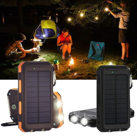 Waterproof 600000mAh Dual USB Portable Solar Battery Charger Solar Power Bank for iPhone, Mobile Cell (The Best Portable Power Bank)