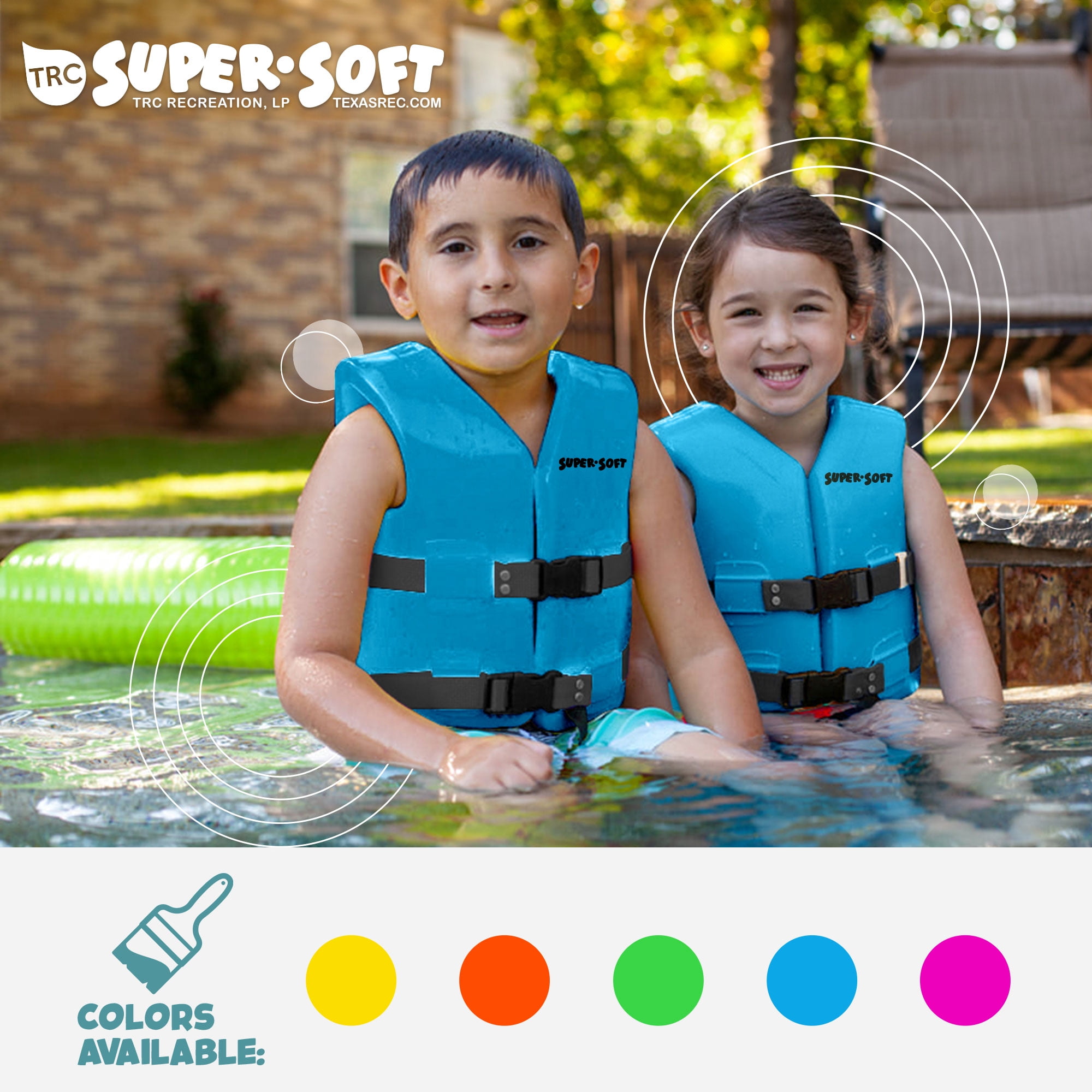TRC Recreation Super Soft Child Life Jacket Vest, Medium, 2 Pack, Blue