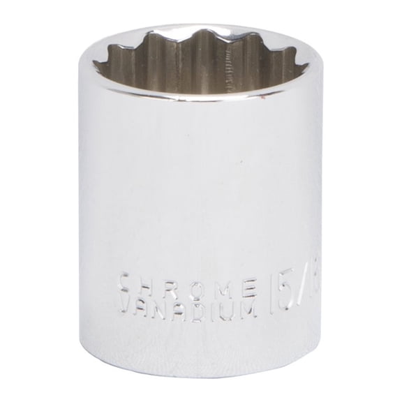 Vulcan MT6517999 Drive Socket, 15/16 in Socket, 1/2 in Drive, 12-Point, Chrome Vanadium Steel, Chrome