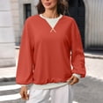 thumbnail image 4 of QIYAGBSA Color Block Crew Neck Tops for Women, Long Sleeve Loose Pullover Sweatshirt with Contrast Detail, Casual Spring Fall Streetwear, 4 of 8