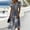 Gray, variant on Women's Plaid & Geometric V-Neck Midi Dress - Short Sleeve Ruched Waist A-Line Dress - Retro Smart Casual Summer Dress for Campus, Work, and Daily WearYellow XXXL
