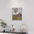 thumbnail image 2 of Farmhouse Chicken Wall Decor Rustic Windmill Barn Rooster Pictures Wall Art Country Canvas Painting Modern Home Framed Artwork For Bathroom Bedroom Kitchen 12"X16", 2 of 6