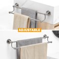 thumbnail image 2 of Toallero BeSy ajustable de 42 a 72 cm, doble, acero inoxidable SUS304, 2 of 6