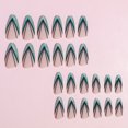 thumbnail image 4 of Fofosbeauty 24pcs Press on Nails, 2024 Fake False Nails Tips Design,Almond French Green Line Geometry, 4 of 8