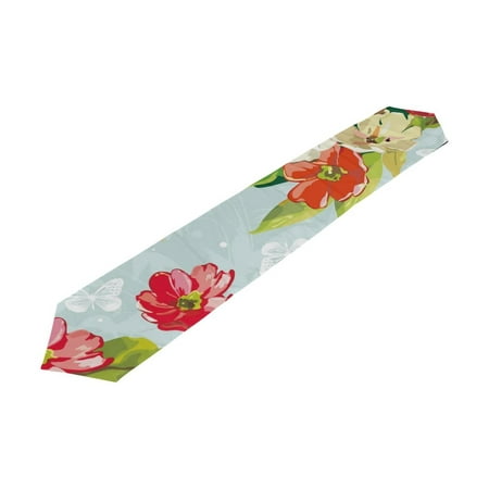 

POPCreation Red And Yellow Floral Table Runner Table Top Decoration Home Decor 13x70 inches