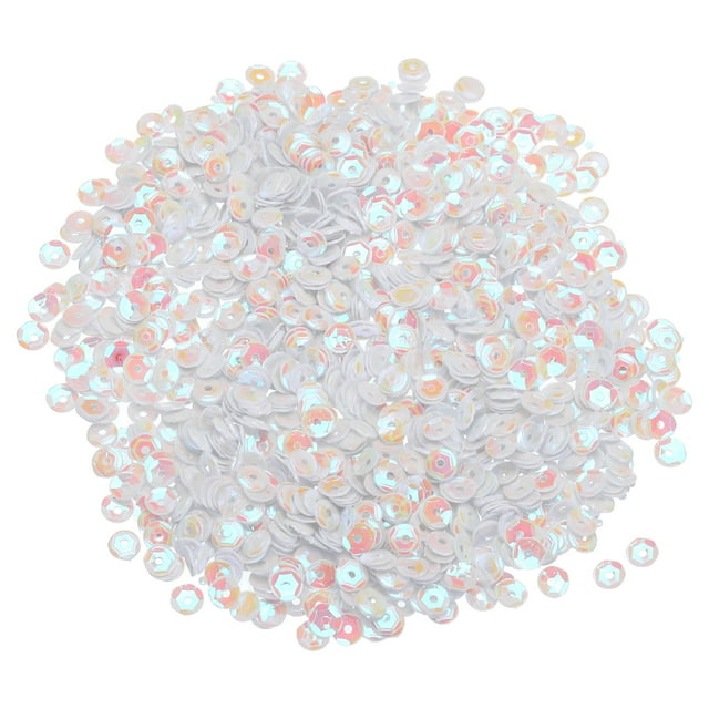 Loose Sequins,Glitter Sequins Cup Sequins Embroidery Sequins for Jewelry Making Crafts Sewing White