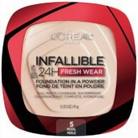 L'Oreal Paris Infallible Fresh Wear 24 Hr Powder Foundation Makeup, 5Pearl, 0.31 oz