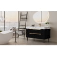 thumbnail image 3 of 35.4-Inch Modern Bathroom Vanity with Durable Sintered Stone Countertop, Waterproof Solid Wood Cabinet, Four Soft-Close Drawers & Free-Standing/Wall-Mount Installation, 3 of 9