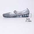 thumbnail image 6 of HOWPAY Sandals for Women Hollow out on Closed Toe Transparent Jelly Shoes Non- Summer Beach Casual Lightweight Ballet Flats Navy 41, 6 of 8