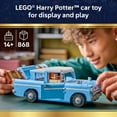 thumbnail image 4 of LEGO Harry Potter Enchanted Flying Ford Anglia Car Building Toy for Boys & Girls - Book Shelf & Bedroom Decor for Ages 14+ - W/Harry, Ron, & Hedwig Minifigures - Gift Idea for Birthdays - 76470, 4 of 9