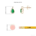 thumbnail image 5 of ANGARA Natural Pear Emerald Earrings with Diamond Swirl Frame in 14K Rose Gold for Women (Size-5x3mm) | May Birthstone, Birthday, Anniversary, Jewelry Gift for Women | Natural Emerald Earrings, 5 of 9