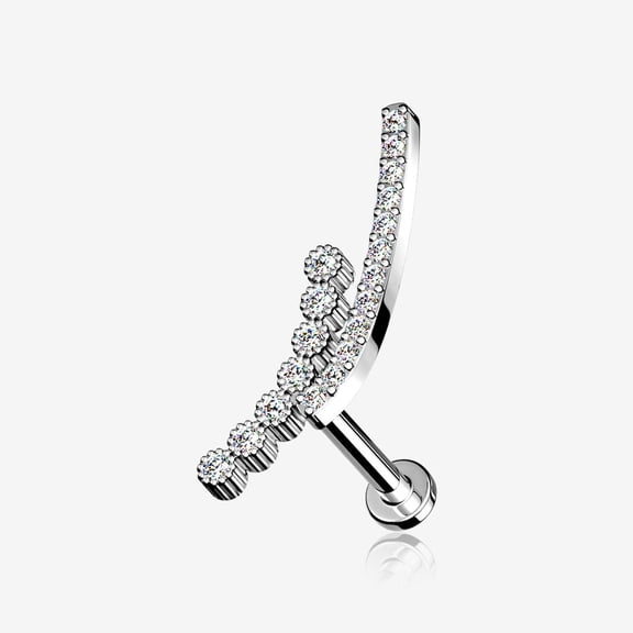 Curvature Sparkle Lined Internally Threaded Labret