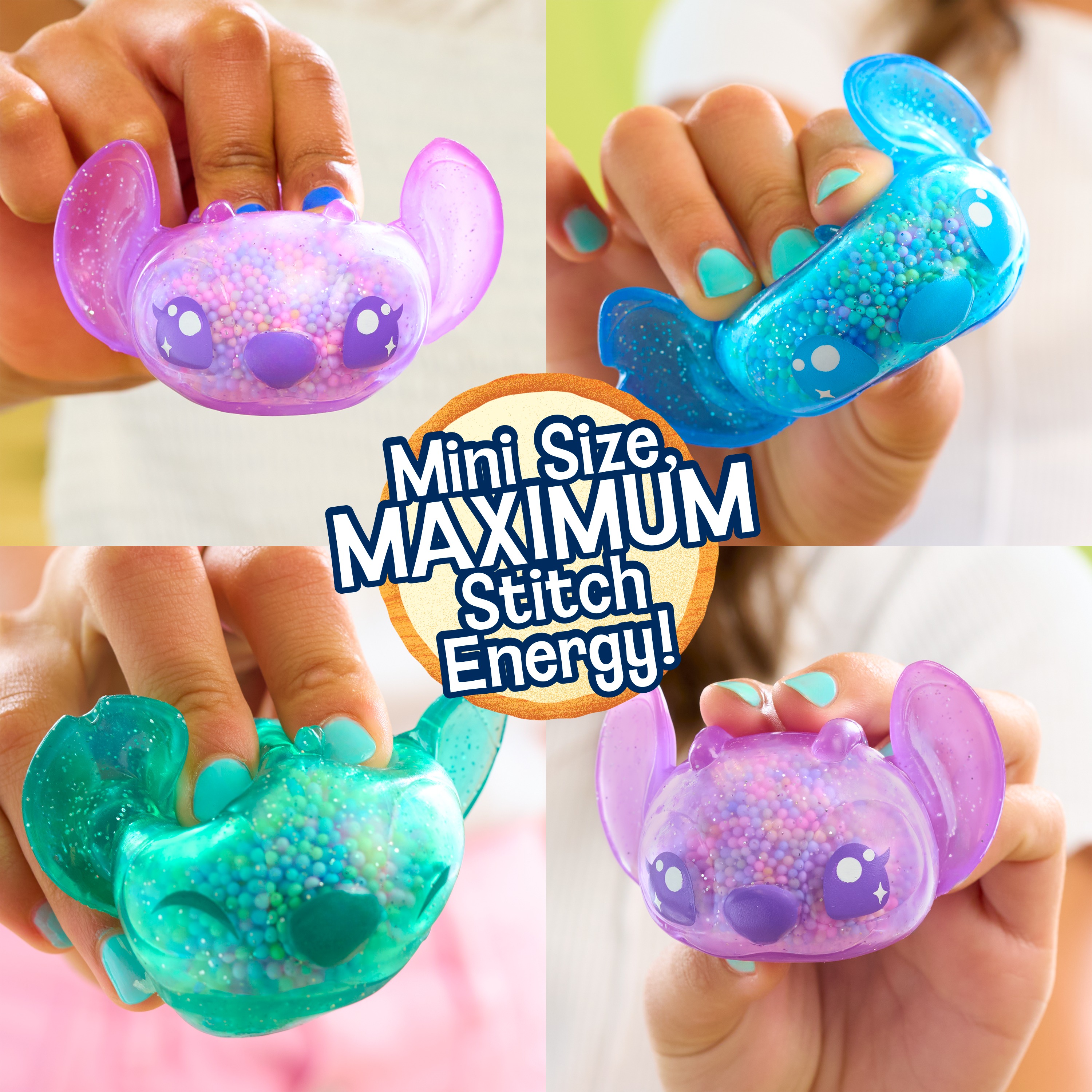 Disney Stitch Squish-a-Stitch Collectible Figures Series 2, Blind Capsule, Squishy Fidget Toys, Ages 3+