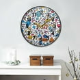 thumbnail image 2 of Yayeee Wall Clock Battery Operated 11.9" Silent Non-Ticking for Living Room, Doodle Pattern, 2 of 8