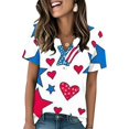 thumbnail image 2 of HEILAU American Flag Graphic T Shirts for Women Plus Size 4th of July Tees V Neck 2025 Button Short Sleeve Independence Summer Shirt Patriotic Tops, 2 of 8