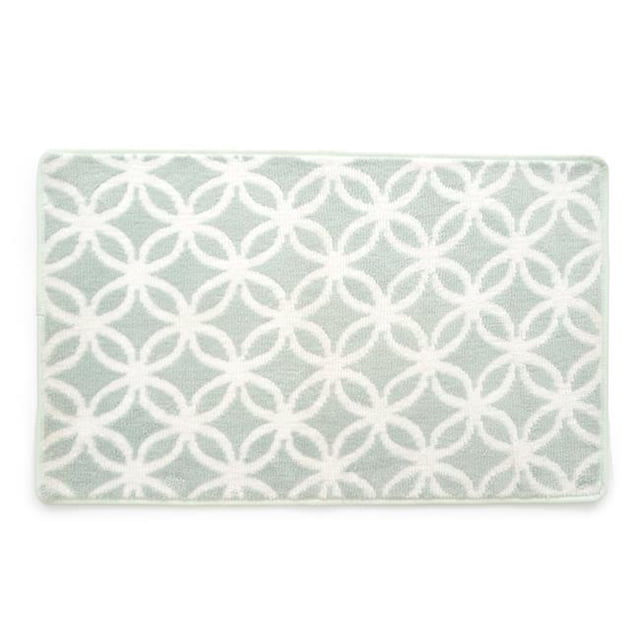 20 x 39 in. Ultra Plush Opus Knitted Cut Pile Polyester Bath Mat - Aqua