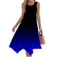 thumbnail image 4 of Hvot&aat Women's Handkerchief Hem Tank Dresses Crew Neck Sleeveless Gradient Midi Dress Summer Beach Sundress, 4 of 5