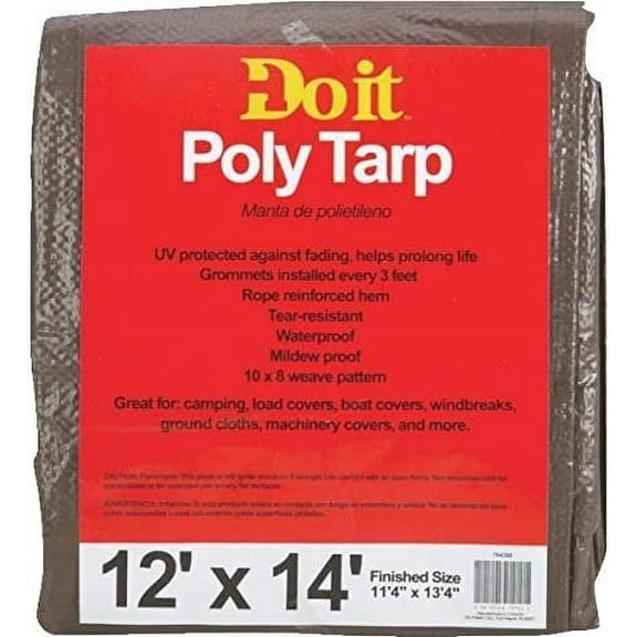 Do it Medium-Duty Brown Poly Tarpaulin, 12X14 BR/GR MEDDUTY TARP