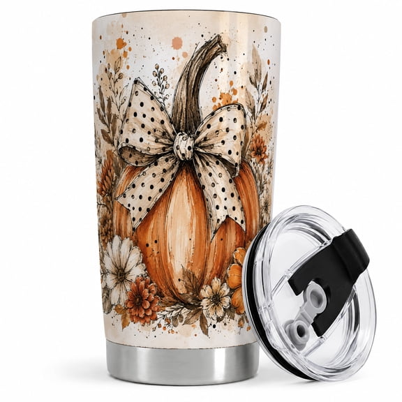 Autumn Pumpkin 20oz Tumbler, Insulated Stainless Steel Drinkware