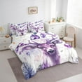 thumbnail image 3 of Manfei Purple Christmas Reindeer 7 Pieces Bedding Comforter Set,Merry Xmas Full Bedding Set,Jungle Animal Fitted Sheet Flat Sheet For Kids,Microfiber Bedroom Decor Reversible, 3 of 8