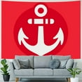 thumbnail image 4 of GOSMITH White Anchor Sail Boat Equipment Marine Ocean Nautical Ship Red Background Decorative Tapestry Painting, 4 of 6