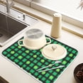 thumbnail image 6 of Ryvnso Clover on Checkered Dish Drying Mat for Kitchen Countertop 16x18 Small Dish Pad Drainer Rack Dish Sink Mats, 6 of 7