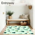 thumbnail image 3 of ODIKA 5'x7' Machine Washable Non-Slip Area Rug, Christmas Tree Holiday High Traffic Rug, Teal, 502191, 3 of 7