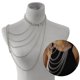 thumbnail image 5 of Cadena de moda para mujer, joyería de hombro multicapa, borlas, collares de disfraz Blanco A, 5 of 9