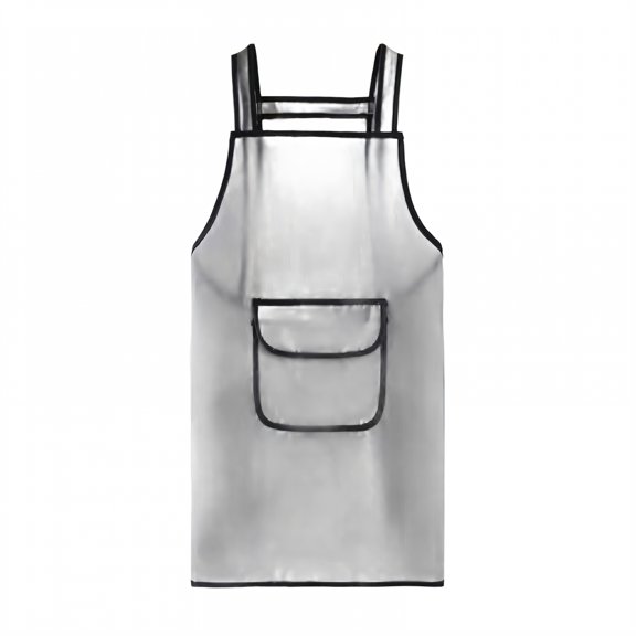 AUQ Aprons for Women with Pockets,Polyester Material Black Apron,Clear Design Aprons for Cooking,Black