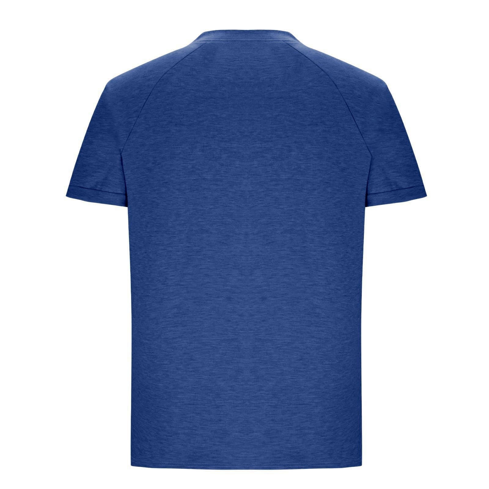 Eltusu Men's T-Shirts, Cotton Basic Short Sleeve Crew Neck Tee with Pockets Navy Size 3XL