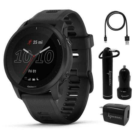 Garmin Forerunner 945 LTE Premium GPS Running/Triathlon Multisport Smartwatch with LTE Connectivity, Black with Wearable4U Power Pack Bundle