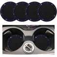 thumbnail image 1 of Yazoeia 4 PCS Bling Car Cup Coaster, 2.75 Inch Anti-Slip Anti-Scratch Cup Holder Insert Coaster, Sparkling Crystal Rhinestone Auto Cup Mat, Universal Interior Car Accessories (Black&Blue), 1 of 6