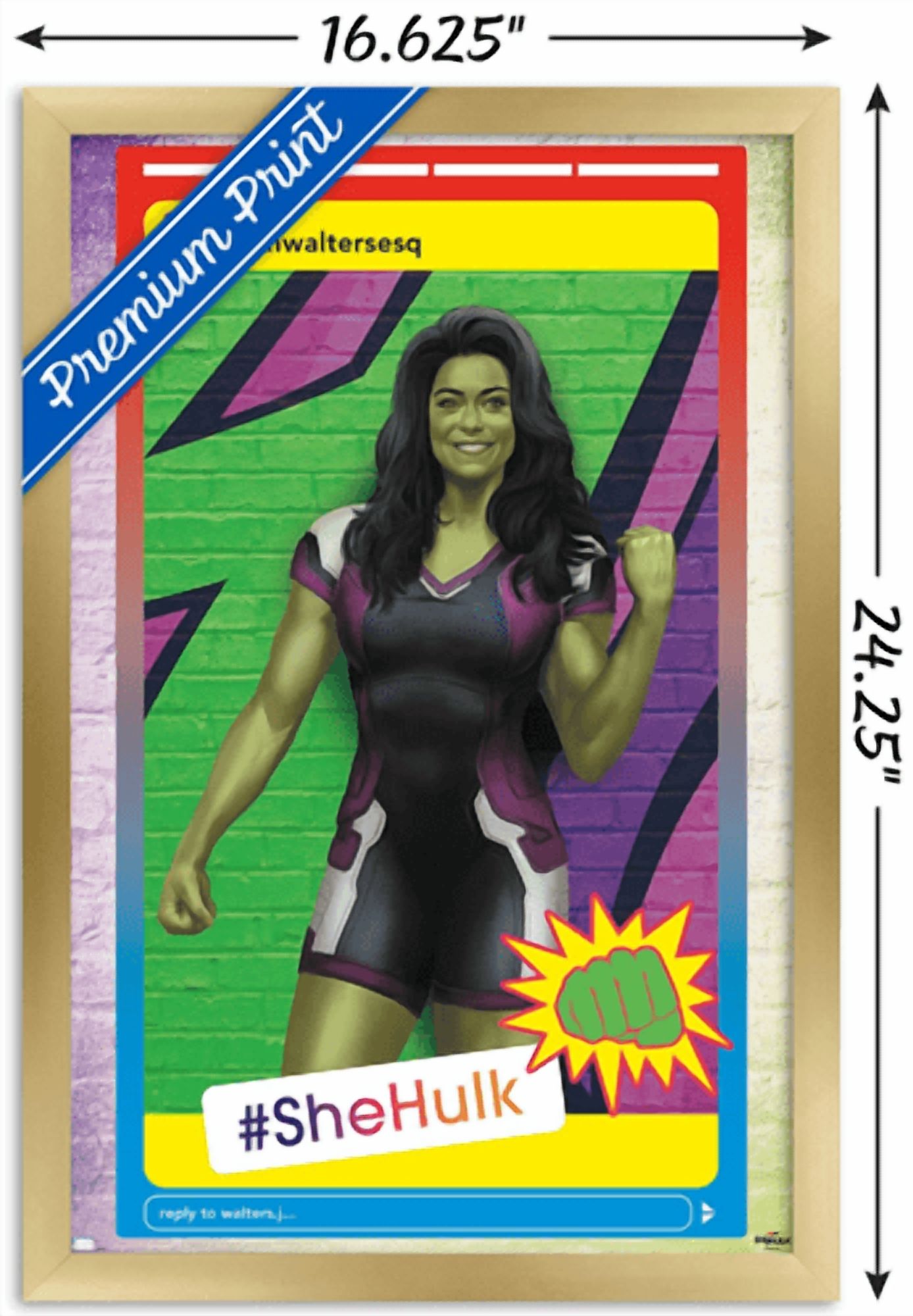 Marvel She-Hulk - Post Wall Poster, 14.725" x 22.375" Framed