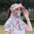 thumbnail image 3 of CSChome Chapeau de Soleil Floral avec Ventilateur Chapeau Extérieur avec Couverture Frontale Protection Visage Cou Réglable USB Rechargeable Électrique UV Pliable Écran Solaire, 3 of 7