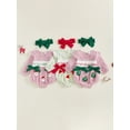 thumbnail image 3 of BemeyourBBs Baby Girl Striped Christmas Romper Long Sleeve Bodysuit with Headband, 3 of 9