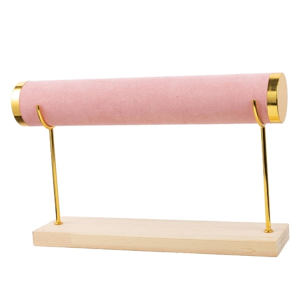Soporte para pulseras Organizador de pulseras para hombres y mujeres Exhibidor de un solo nivel para vestirse Rosa
