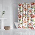 thumbnail image 4 of Floral Shower Curtain Watercolor Botanical Bathroom Decor Rustic Flower Design Fabric Bath Curtain for Tub Country Style Home Accessories with Hooks，72x72in, 4 of 5
