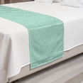 thumbnail image 2 of Abstract Bed Runner, Geometric Spiral Dots Circling Wavy Lines with Points Curving Rounding Motif, Decorative Accent Bedding Scarf for Hotels Homes and Guestrooms, King, Mint Green White, by Ambesonne, 2 of 2