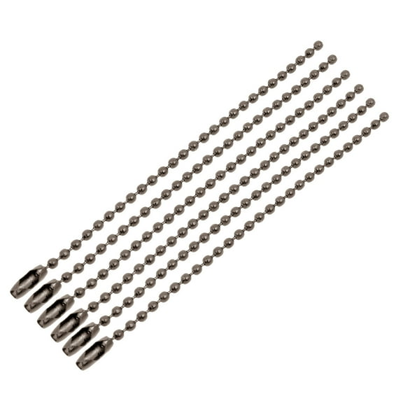 Unique Bargains Black Metal Bead Clasp Ball Connector Chain Keychain 0.09" Diameter 3.9" Length 6pcs