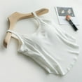thumbnail image 3 of Women Camisole Solid Color with Chest Pad - 80% Cotton Spandex Sleeveless Top for Sports & Outerwear, 3 of 6