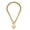 ALGD56402 Gold, variant on Personalized Punk Stainless Steel Peach Heart Pendant Hemp Flowers Chain