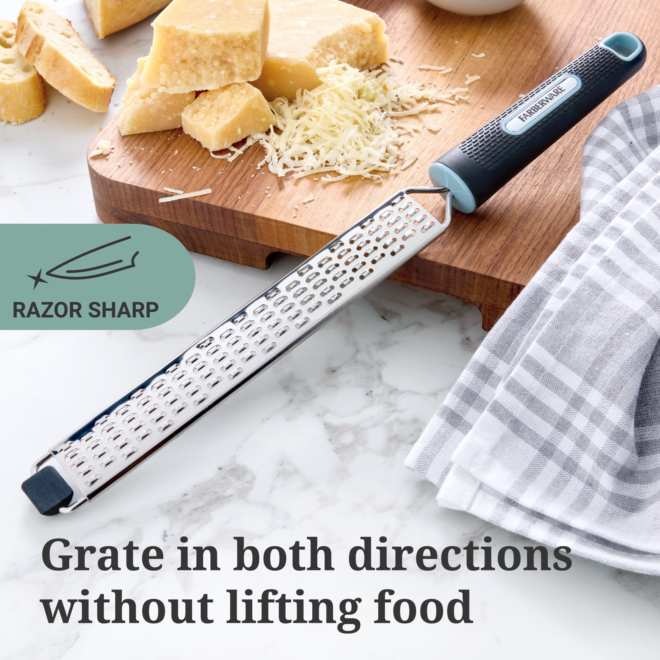 Farberware Soft Grips Stainless Steel Zester/Grater Black Handle