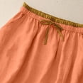 thumbnail image 5 of Jerdar Women's Cotton Linen Summer Skirt Colorblock Elastic Waist Flowy Midi Skirt with Drawstring Pockets for Daily Wear XL, 5 of 8
