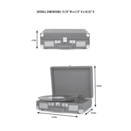 CROSLEY CRUISER PREMIER VINYL RECORD PLAYER WITH SPEAKERS AND BLUETOOTH – AUDIO TURNTABLES