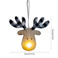 thumbnail image 3 of Adorno navideño de madera con forma de muñeco de nieve y luz LED | Colgante festivo para decoración navideña | Decoraciones de renos y muñecos de nieve para la repisa de la chimenea o la puerta., 3 of 6