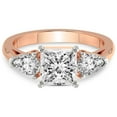 thumbnail image 4 of IGI Certified 5 Carat Princess Shape Lab Grown Diamond Engagement Ring | 14K Rose Gold | Della Three stone Pear Shape Side Lab Diamond Ring | FG-VS1-VS2 Quality Friendly Diamonds, 4 of 6