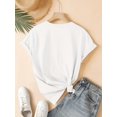 thumbnail image 3 of Women's Retro Line Sun Graphic , Casual Round Neck Short Sleeve T-Shirt For Summer, Vintage Style Sports Top Tee For Adult, Men, Women, Teen, Teenager, Adolescent, Youth, 3 of 5
