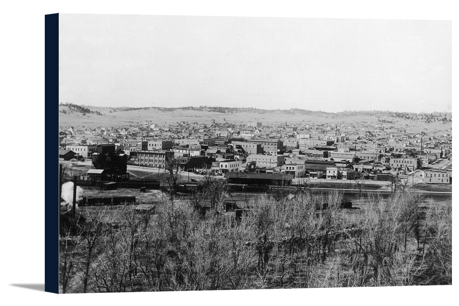 Roundup, Montana Hillside Aerial View of Town (18x11.25 Gallery