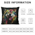thumbnail image 5 of COMIO Wolf Pillow Covers Tie Dye Throw Pillow Covers Safari Animals Print Cushion Cases For Living Room Splash Graffiti Hip Hop Top Decorative Accent Pillow Cases Colorful Teal Black, 5 of 5