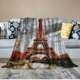 thumbnail image 2 of JEUXUS City Landmark Paris Eiffel Tower Name Soft Bed Blankets Throws as Birthday Wedding Gifts for Sofa Couch, 2 of 6